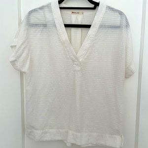 Marine Layer white short sleeve blouse